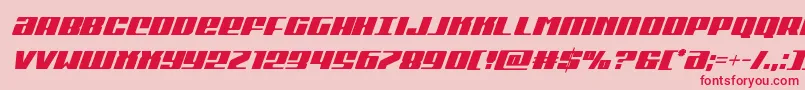 フォントMichigancondital – ピンクの背景に赤い文字
