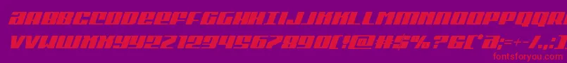 フォントMichigancondital – 紫の背景に赤い文字