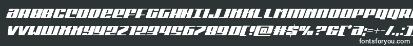 フォントMichigancondital – 黒い背景に白い文字
