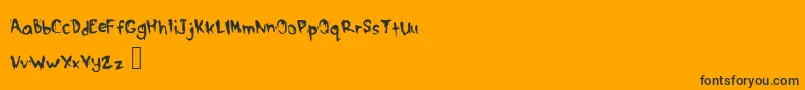 DrippymcdripNm-Schriftart – Schwarze Schriften auf orangefarbenem Hintergrund