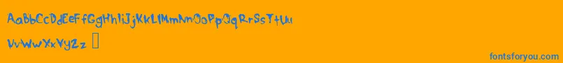 DrippymcdripNm Font – Blue Fonts on Orange Background