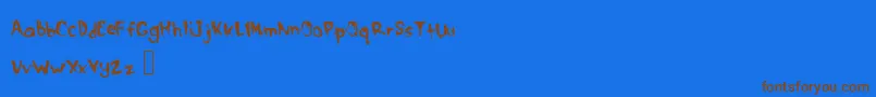 DrippymcdripNm Font – Brown Fonts on Blue Background