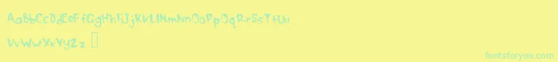 DrippymcdripNm Font – Green Fonts on Yellow Background