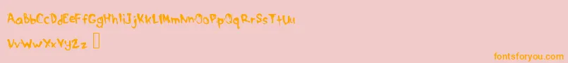 DrippymcdripNm-Schriftart – Orangefarbene Schriften auf rosa Hintergrund