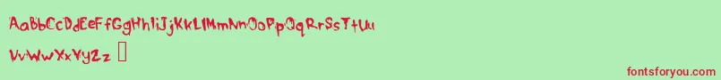 DrippymcdripNm Font – Red Fonts on Green Background