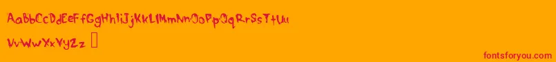 DrippymcdripNm Font – Red Fonts on Orange Background