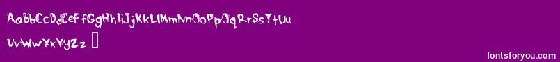 DrippymcdripNm-Schriftart – Weiße Schriften auf violettem Hintergrund