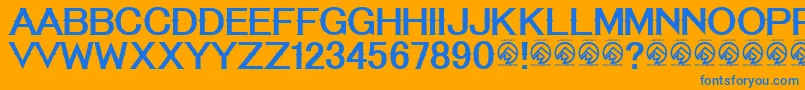 TequilasunriseRegular Font – Blue Fonts on Orange Background