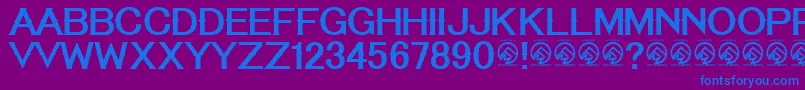 TequilasunriseRegular Font – Blue Fonts on Purple Background