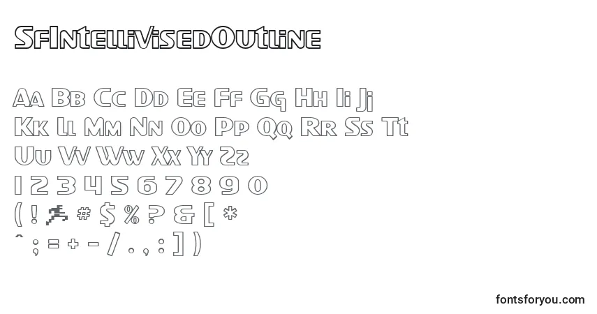A fonte SfIntellivisedOutline – alfabeto, números, caracteres especiais