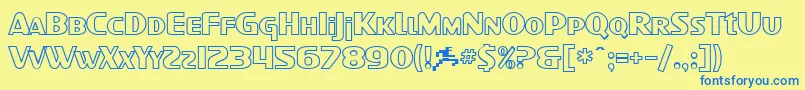 Шрифт SfIntellivisedOutline – синие шрифты на жёлтом фоне