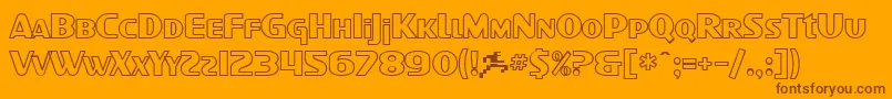 Weitere Informationen zur SfIntellivisedOutline-Schriftart SfIntellivisedOutline-Schriftart – Braune Schriften auf orangefarbenem Hintergrund
