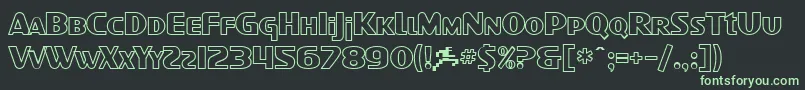 Шрифт SfIntellivisedOutline – зелёные шрифты на чёрном фоне