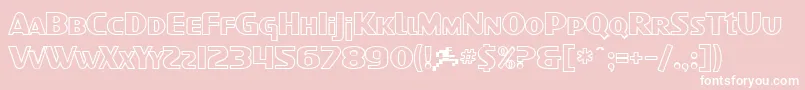 フォントSfIntellivisedOutline – ピンクの背景に白い文字