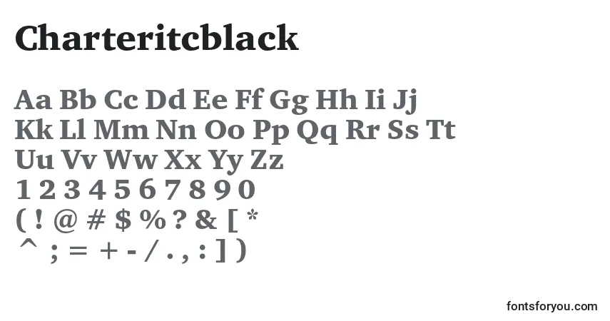 Charteritcblack-fontti – aakkoset, numerot, erikoismerkit