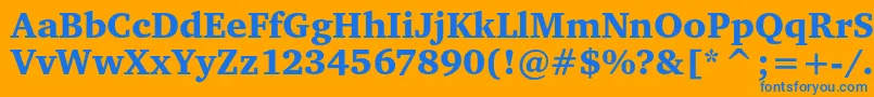 フォントCharteritcblack – オレンジの背景に青い文字