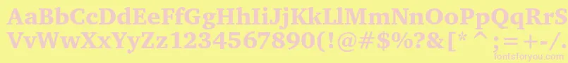 Charteritcblack Font – Pink Fonts on Yellow Background