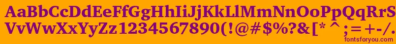 Charteritcblack Font – Purple Fonts on Orange Background