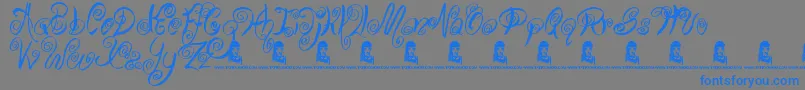 SwirlyShirley Font – Blue Fonts on Gray Background