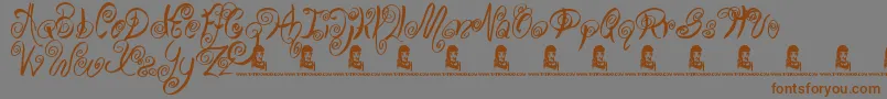 Police SwirlyShirley – polices brunes sur fond gris