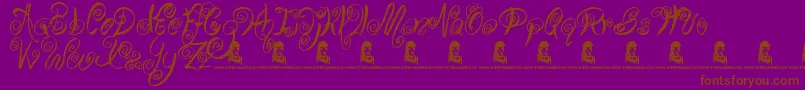 SwirlyShirley Font – Brown Fonts on Purple Background