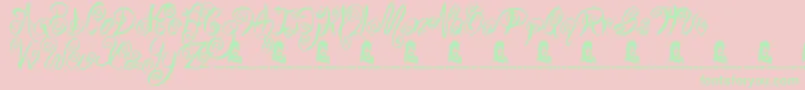 SwirlyShirley Font – Green Fonts on Pink Background