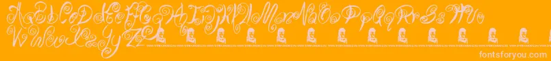 SwirlyShirley Font – Pink Fonts on Orange Background