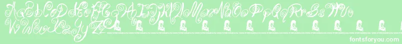 SwirlyShirley Font – White Fonts on Green Background