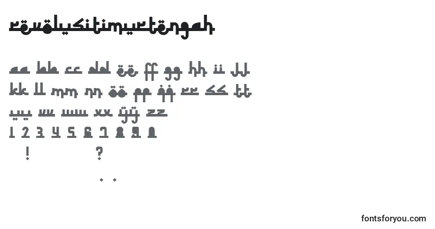 Schriftart RevolusiTimurTengah – Alphabet, Zahlen, spezielle Symbole