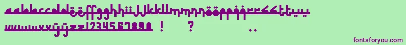 RevolusiTimurTengah Font – Purple Fonts on Green Background