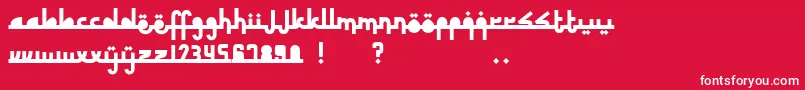 フォントRevolusiTimurTengah – 赤い背景に白い文字