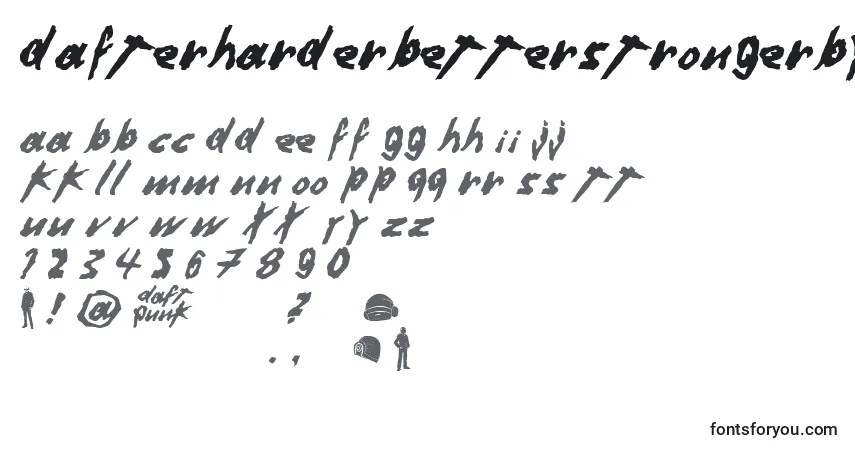 A fonte DafterHarderBetterStrongerByDuncanWick – alfabeto, números, caracteres especiais
