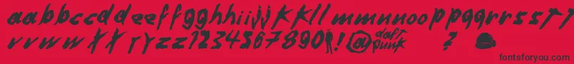 DafterHarderBetterStrongerByDuncanWick Font – Black Fonts on Red Background