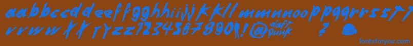 DafterHarderBetterStrongerByDuncanWick Font – Blue Fonts on Brown Background