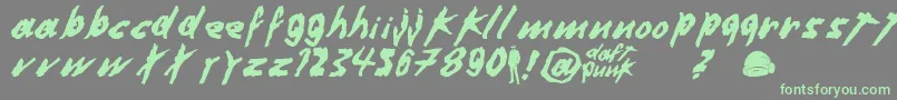 DafterHarderBetterStrongerByDuncanWick Font – Green Fonts on Gray Background