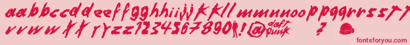 DafterHarderBetterStrongerByDuncanWick Font – Red Fonts on Pink Background