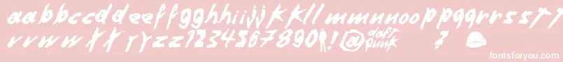 DafterHarderBetterStrongerByDuncanWick Font – White Fonts on Pink Background