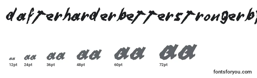 Размеры шрифта DafterHarderBetterStrongerByDuncanWick