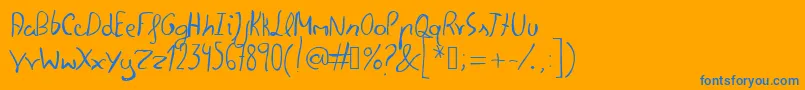 FelipescriptfontRegular Font – Blue Fonts on Orange Background