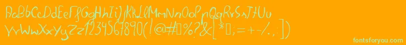 Шрифт FelipescriptfontRegular – зелёные шрифты на оранжевом фоне