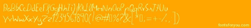 FelipescriptfontRegular-Schriftart – Gelbe Schriften auf orangefarbenem Hintergrund