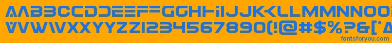 Eurofighter Font – Blue Fonts on Orange Background