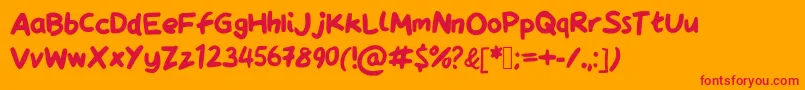 Qareports Font – Red Fonts on Orange Background