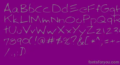 SparkyRegular font – Gray Fonts On Purple Background
