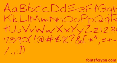 SparkyRegular font – Red Fonts On Orange Background