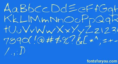 SparkyRegular font – Yellow Fonts On Blue Background