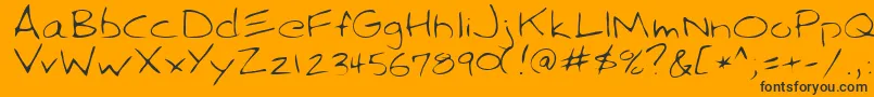 SparkyRegular-Schriftart – Schwarze Schriften auf orangefarbenem Hintergrund