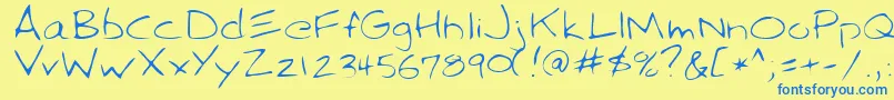 SparkyRegular Font – Blue Fonts on Yellow Background