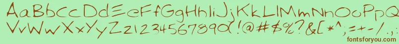SparkyRegular Font – Brown Fonts on Green Background