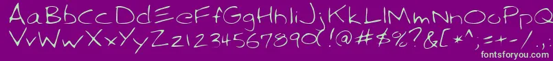 SparkyRegular Font – Green Fonts on Purple Background